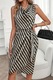 Rochie office eleganta de vara, print geometric, talie accentuata