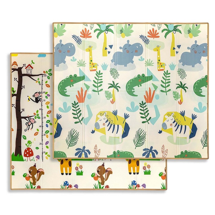 Covor pliabil Play Savanna si Tree T1, antialergica, impermeabila, 197x177cm, multicolor