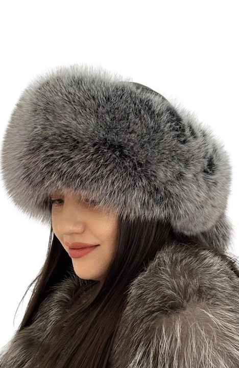 Caciula vulpe model Victoria, Gri