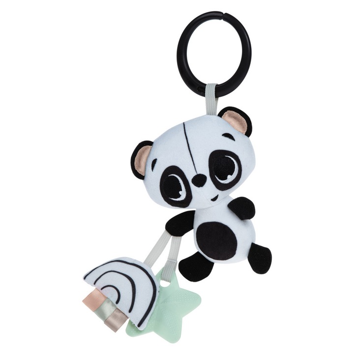 Jucarie suspendata Panda Tiny Smarts, negru-alb, 15x10cm