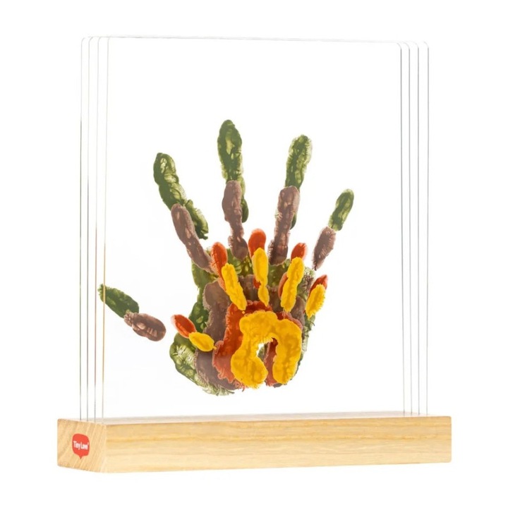 Декоративен комплект „Family Footprint" Tiny Creations, 4 прозрачни панела, 4 цвята, размери 4,1x21,5x20,2 см