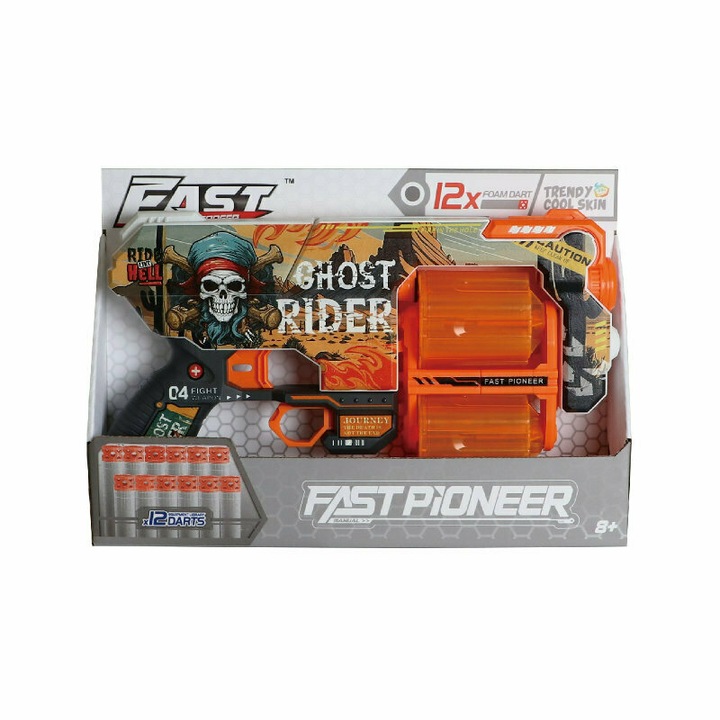 Lansator sageti din spuma, Fast Pioneer, 12 sageti, 40x15x5cm