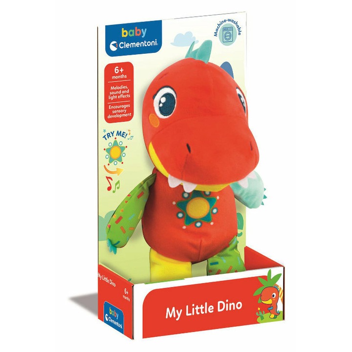 Интерактивна бебешка играчка My Little Dino, Clementoni, 6+ месеца, многоцветна