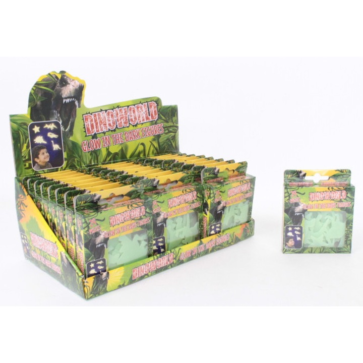 Sötétben világító dinoszaurusz figurák, 24 darabos készlet, többszínű