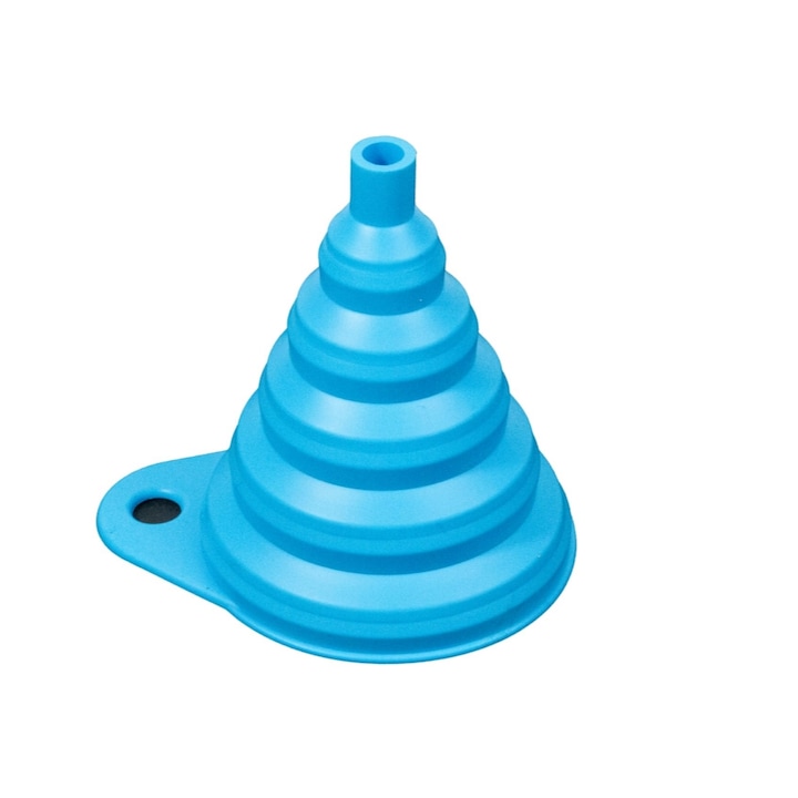 Сгъваема силиконова фуния за кухня - Комплект от 2 размера с екстра широк отвор, дизайн против разливане (светлосин, малък) - Идеален за олио, бензин, соя, подправки - Перфектен подарък за готвачи и любители на кулинарията