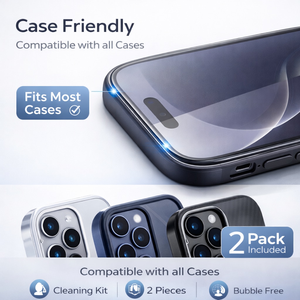 Folie din Sticla Securizata pentru iPhone 14 Pro Max Set 2 Bucati HCT STYLE®, Protectie Ecran Anti-Zgarieturi, Ultra-Clara, Rezistenta