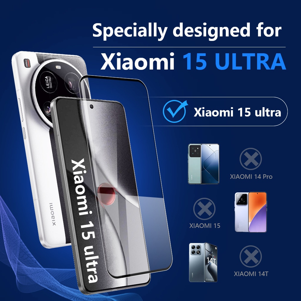 Folie din Sticla Securizata pentru Xiaomi 15 Ultra Set 2 Bucati HCT STYLE®, Ecran Curbat, Protectie Anti-Zgarieturi, Ultra-Clara, Aplicare Usoara