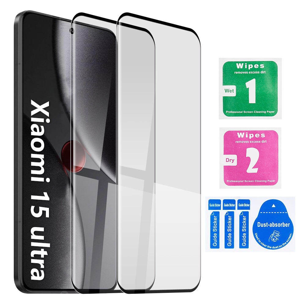 Folie din Sticla Securizata pentru Xiaomi 15 Ultra Set 2 Bucati HCT STYLE®, Ecran Curbat, Protectie Anti-Zgarieturi, Ultra-Clara, Aplicare Usoara