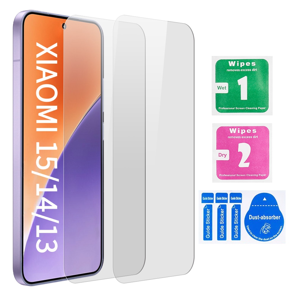 Folie din Sticla Securizata pentru Xiaomi 15/14/13 Set 2 Bucati HCT STYLE®, Protectie Ecran Anti-Zgarieturi, Ultra-Clara, Rezistenta