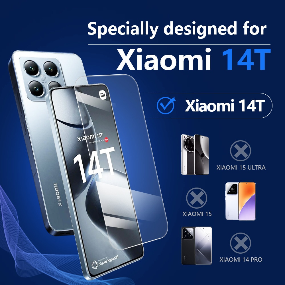 Folie din Sticla Securizata pentru Xiaomi 14T/14T Pro/13T/13T Pro/12T/12T Pro Set 2 Bucati HCT STYLE®, Protectie Ecran Anti-Zgarieturi, Ultra-Clara, Rezistenta