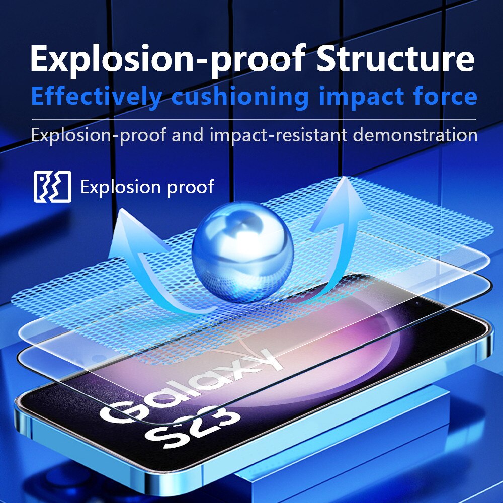 Folie Sticla Securizata pentru Samsung Galaxy S23/S22 [2 Bucati], Protectie Ecran Anti-Zgarieturi [6.1 Inch], cu Servetele de Unica Folosinta