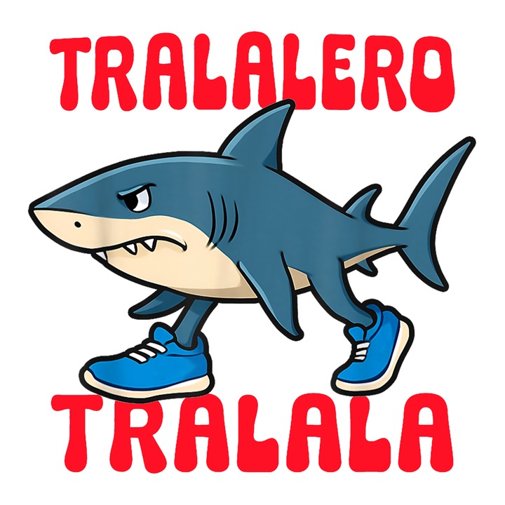 Sticker Tralalero Tralala Funny Italian brainrot Shark meme, Autoadeziv, Cri-Flo, dimensiune 6 cm