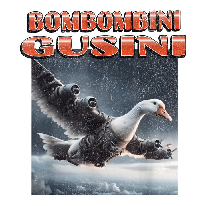 Sticker Tralalero Tralala Bombombini Gusini Funny Italian Brainrot Meme Graphic, Autoadeziv, Cri-Flo, dimensiune 10 cm