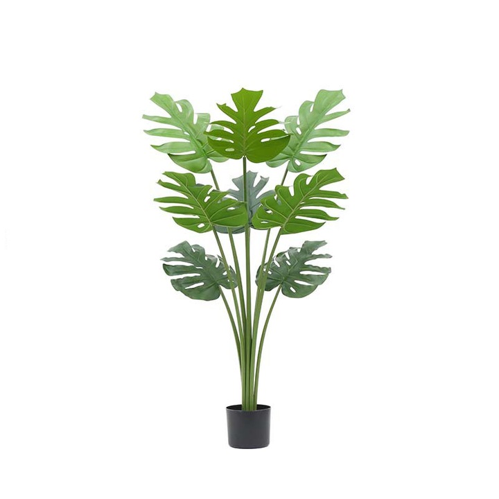 Feicaeesa® Planta Artificiala Ficus 120cm - Ghiveci Modern, Decor Verde pentru Living si Birou​