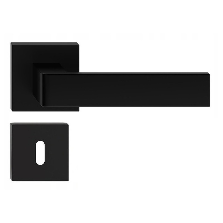 Manere usi RUMBA, negru mat, rozeta cheie