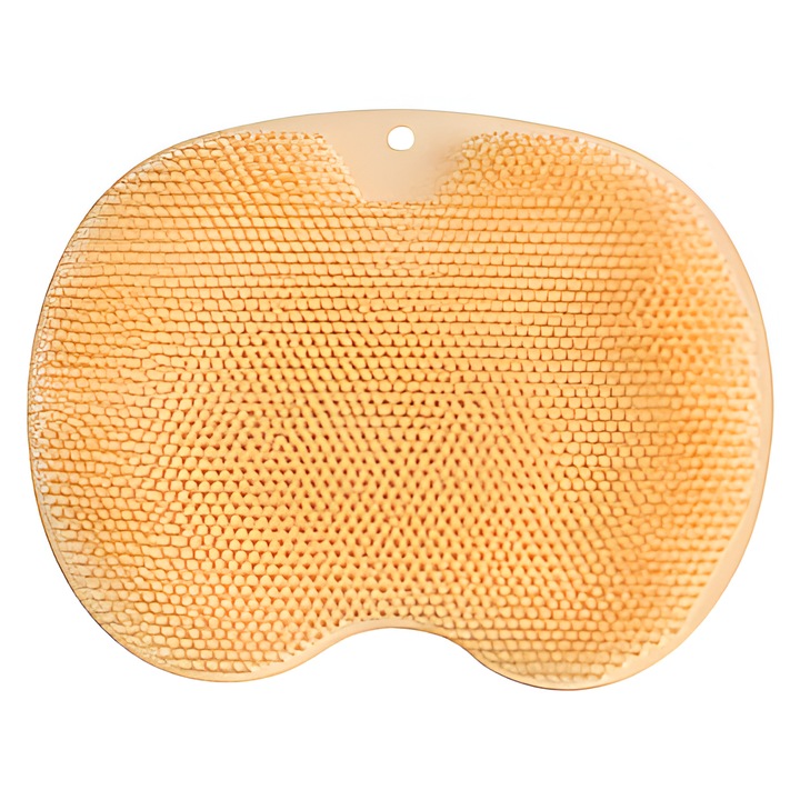 Kád- vagy zuhanyszőnyeg, 2 az 1-ben szilikon masszázsszőnyeg, tapadásmentes, lábmasszázs funkció, háttisztítás, GermaNova™, 30 x 30, narancssárga