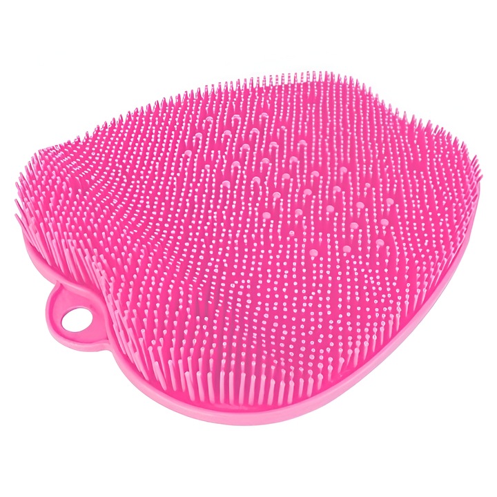 Kád- vagy zuhanyszőnyeg, 2 az 1-ben szilikon masszázsszőnyeg, tapadásmentes, lábmasszázs funkció, háttisztítás, GermaNova™, 30 x 30, rózsaszín