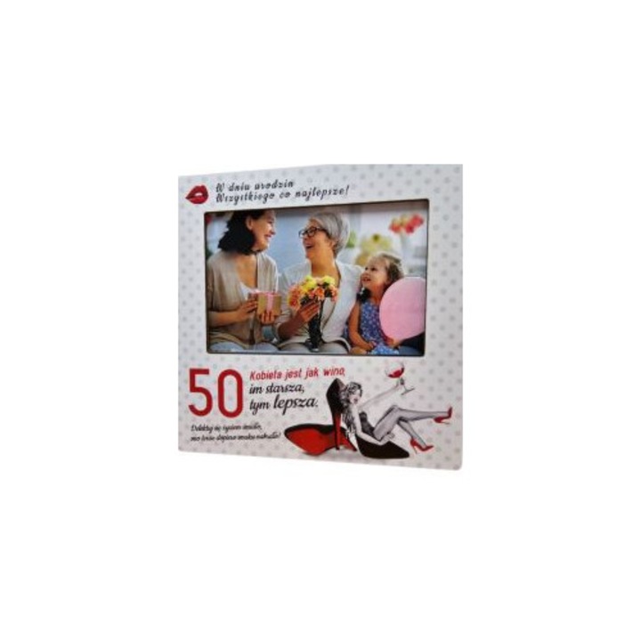 Rama foto Cargo 10x15cm, 50 ani, colorata, 20x20cm
