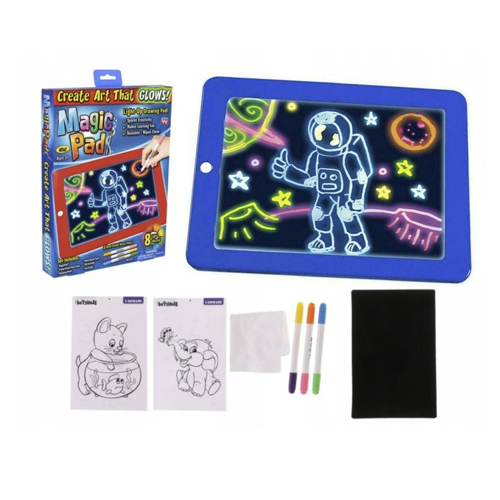Комплект сини 3D таблети за рисуване с маркери Magic
