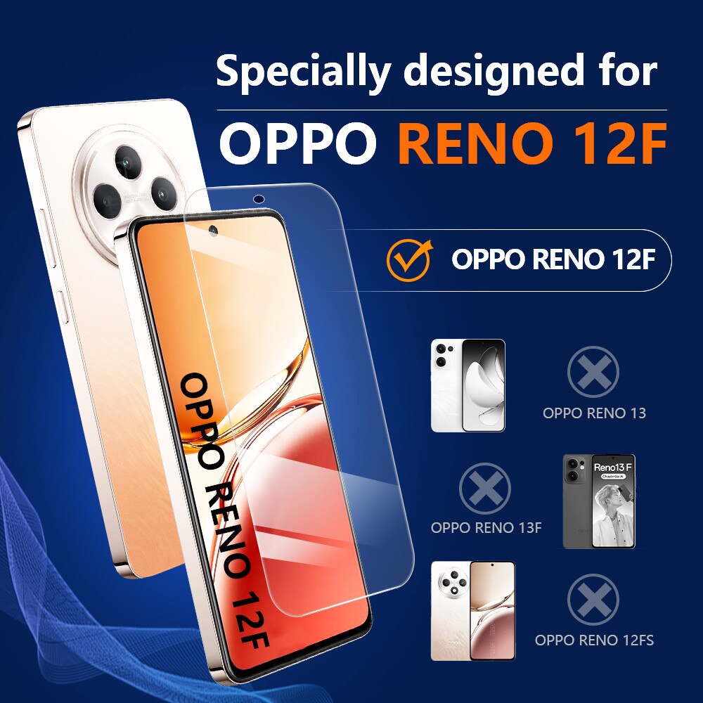 Folie Sticla Securizata pentru Oppo Reno 12F [2 Bucati], Protectie Ecran Anti-Zgarieturi [6.67 Inch], cu Servetele de Unica Folosinta