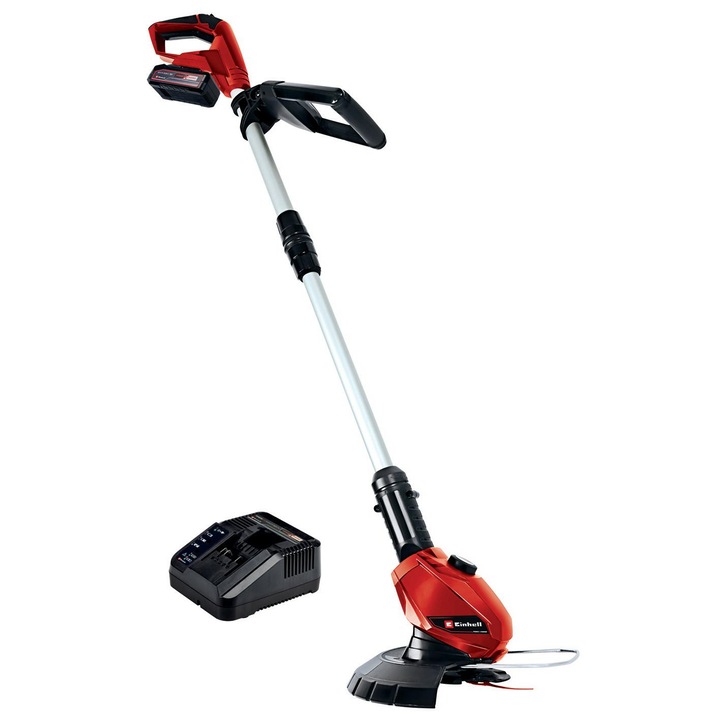 Motocoasă Einhell Power X-Change, 18V, 2,5Ah, 20 lame, maner telescopic, protecție Flowerguard