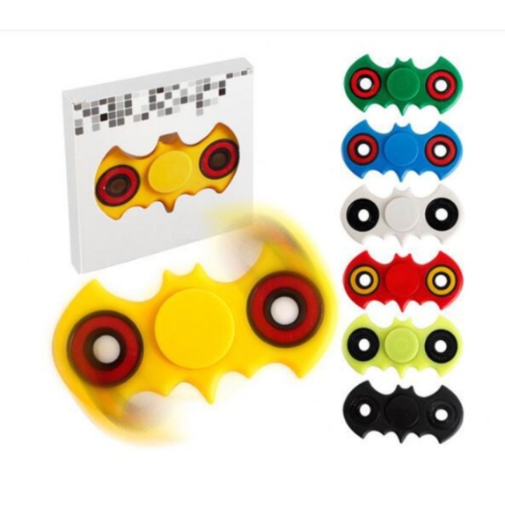 2 buc. Jucarie anti-stres titirez (finger spinner) - Batman, rotativ pentru degete, distractiv pentru copii si adulti, design creativ, culoare aleatorie