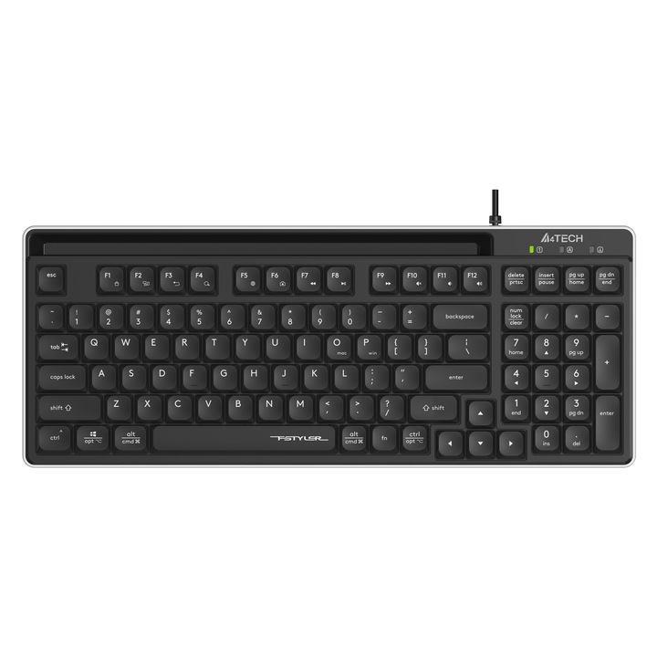 Клавиатура A4tech Fstyler FX70 Жична клавиатура, ниско профилна, ножична технология, кирилизирана, черна A4-KEY-FX70