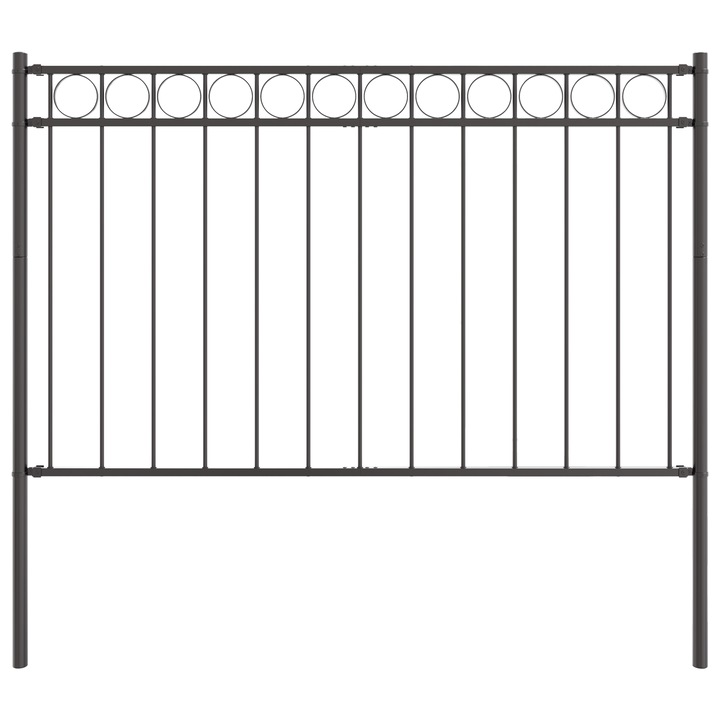 Градинска ограда vidaXL, Сива, 1.7x0.8 м, стомана, 8 Kg