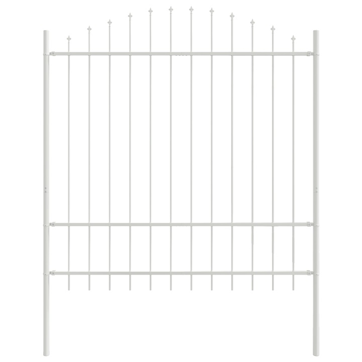 Gard Alb cu varf rotund vidaXL, 1.7x1.75m din otel, 9.4 kg