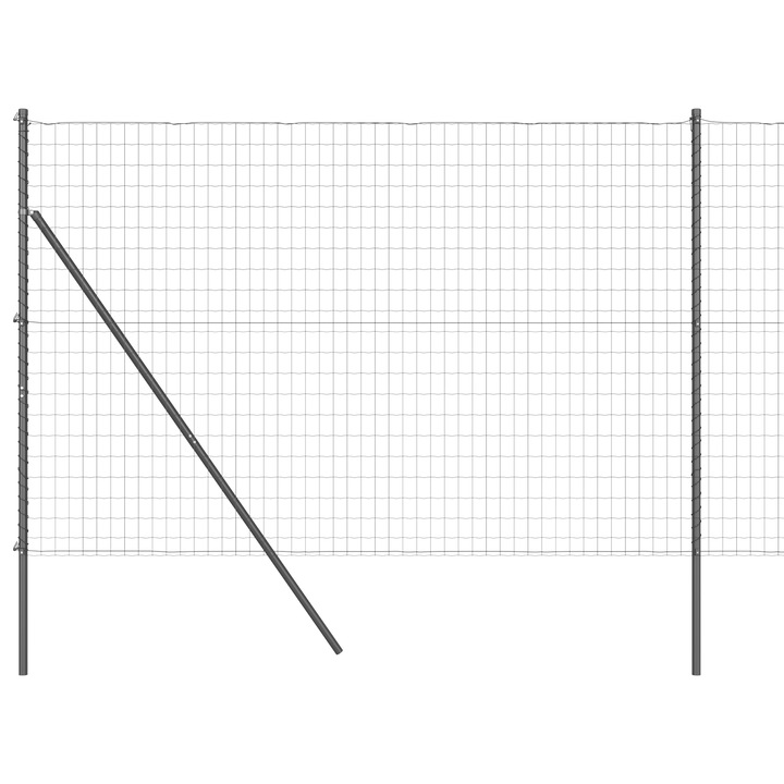 Gard Euro vidaXL, cu 7 Stalpi, 1.6x10 m, Otel galvanizat, Gri, 20.56 kg