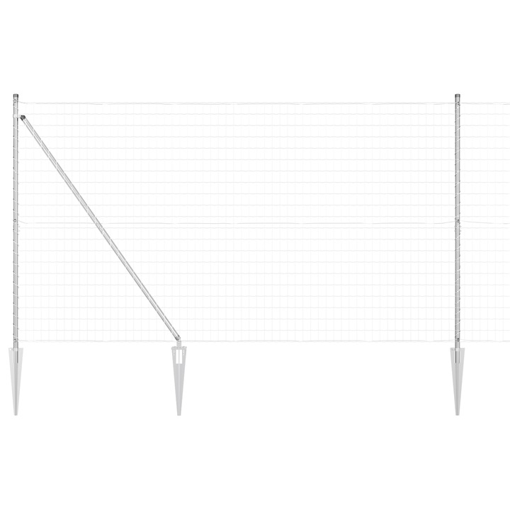 Gard Euro vidaXL, cu 7 posturi de ancorare 1.6x10 m, Otel galvanizat, 29.35 kg