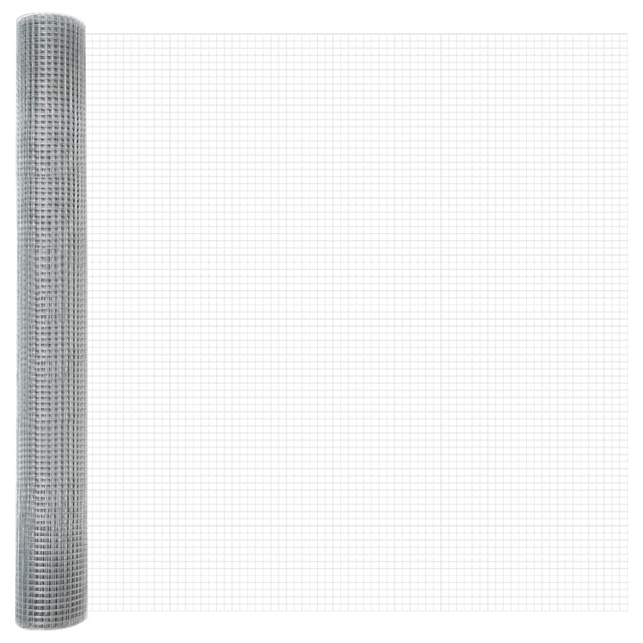 Gard din plasa sudata 1.2x50 m, vidaXL, din otel galvanizat, 15.49 kg