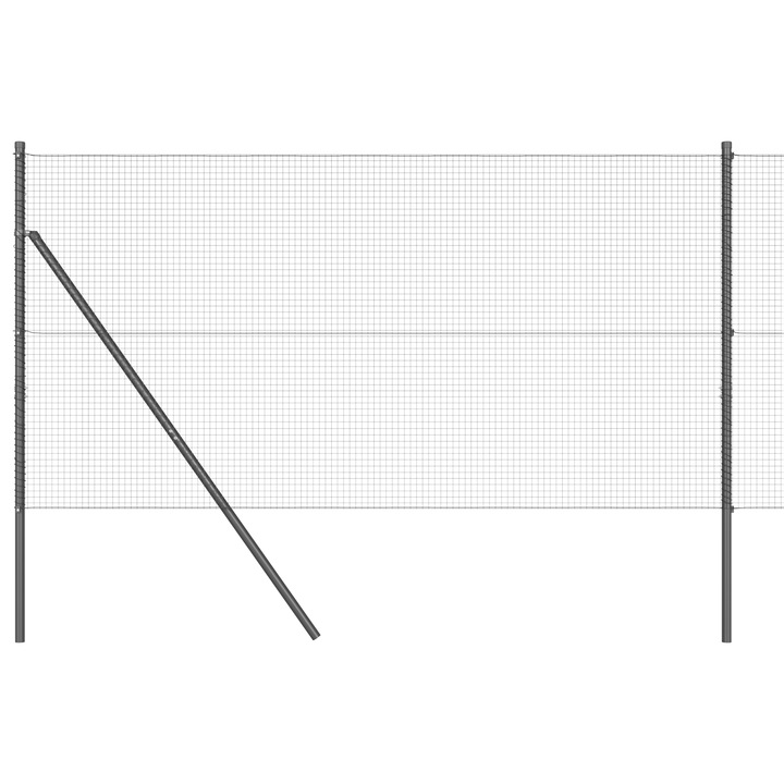 Gard de sarma sudata vidaXL, cu 7 Stalpi, Gri, 1.4x10 m, Otel, 14.34 kg