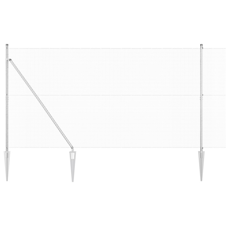 Imprejmuire din sarma sudata vidaXL, cu 13 Stalpi de Spike 1.5x50 m, Otel Galvanizat, 45.81 kg