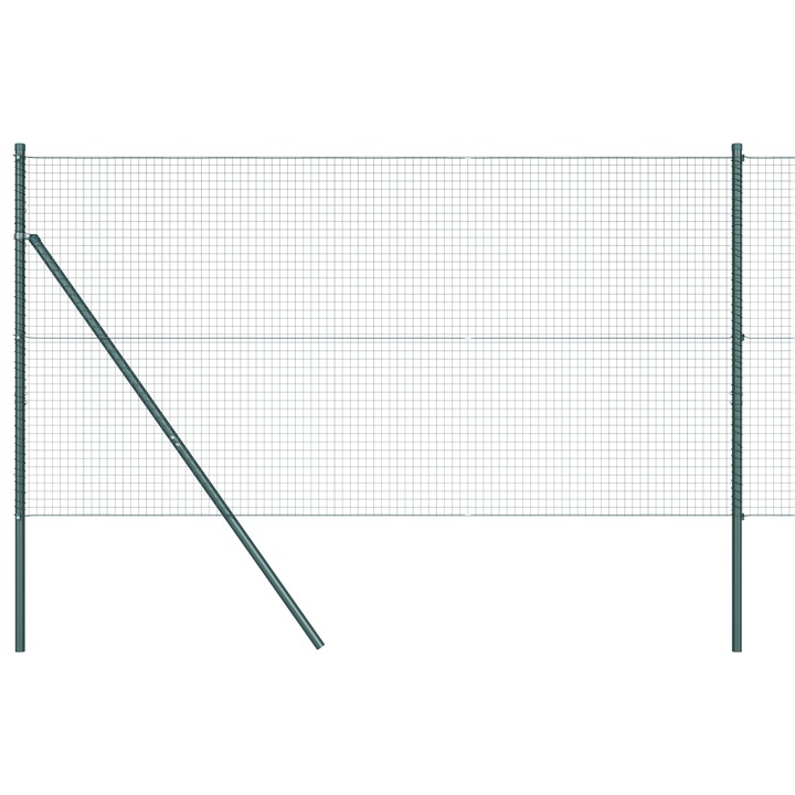Gard din sarma sudata vidaXL, cu 7 Stalpi, Verde 1.2x10 m, Otel, 12.46 kg