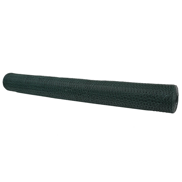Шестоъгълна ограда vidaXL, зелена, 1.4x50 м, стомана, 16.55 Kg