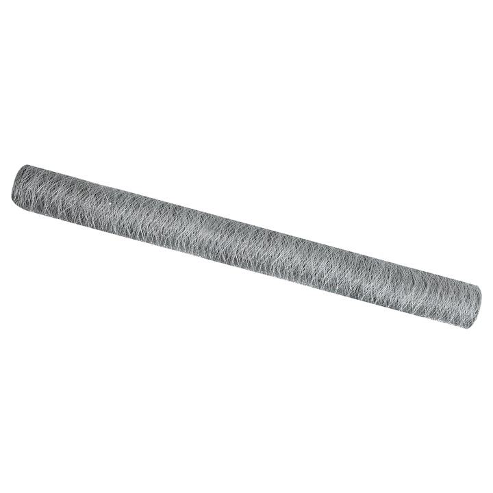 Gard hexagonal vidaXL, Gri Argintiu, 1.6 x 25 m, Otel galvanizat, 4.95 kg