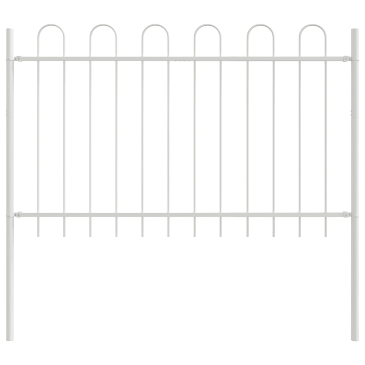 Gard cu varf in arc alb vidaXL, 1,7x1,2 m, din otel, 7.25 kg