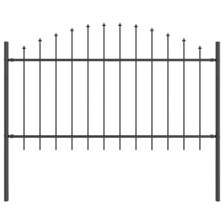 градинска ограда с капак от стомана vidaXL, сиво, 1,7x1 м, 5.75 Kg