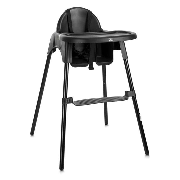 Стол за хранене, Lorelli, Pesto, подвижна и регулируема табла, 6 месеца+, черен