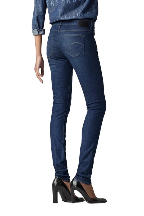 Női farmer G-Star RAW 3301 CONTOUR HIGH SKINNY, Közepes derekú, Négy zsebes, Kék