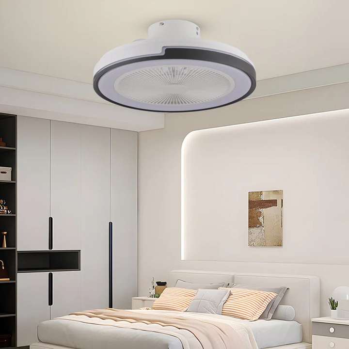 LED полилей с вентилатор, ESC-CF01, 6 скорости, дистанционно управление включено, регулируемо осветление и летен/зимен режим