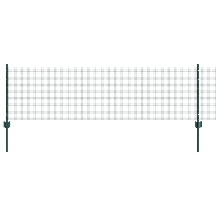 Gard din sarma sudata vidaXL, cu 44 U Stalpi, Verzi 0.6x100 m, Otel, 24.07 kg