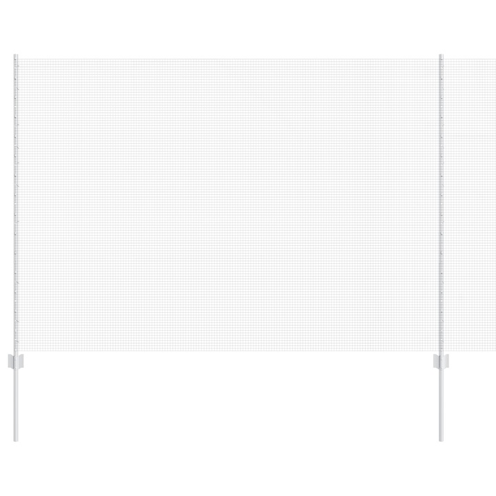 Plasa de Sarma Sudata vidaXL, cu 10 Stalpi, U Argintie 1.6x10 m, Otel, 12.29 kg