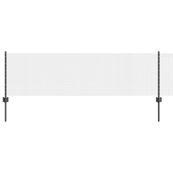 Gard din Fier Sudat vidaXL, cu 5 Posturi U Gri 0.6x10 m, Otel, 4.79 kg