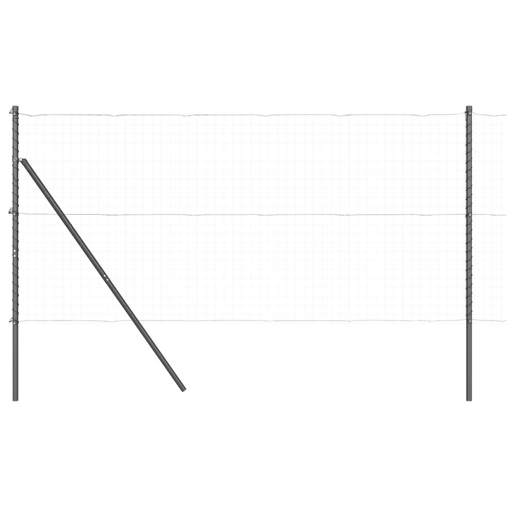 Set stalpi de gard vidaXL, 26 buc., gri, Ø32 mm, 190 cm, otel zincat, 19.25 kg