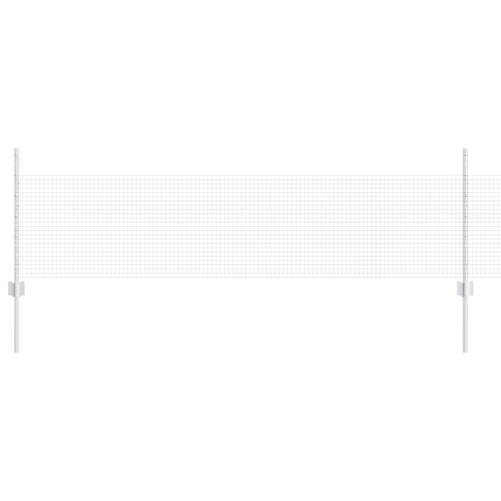Gard cu vidaXL, Plasa Sudata cu 5 Stalpi, Argintie 0.5x100 m, Otel, 20.4 kg