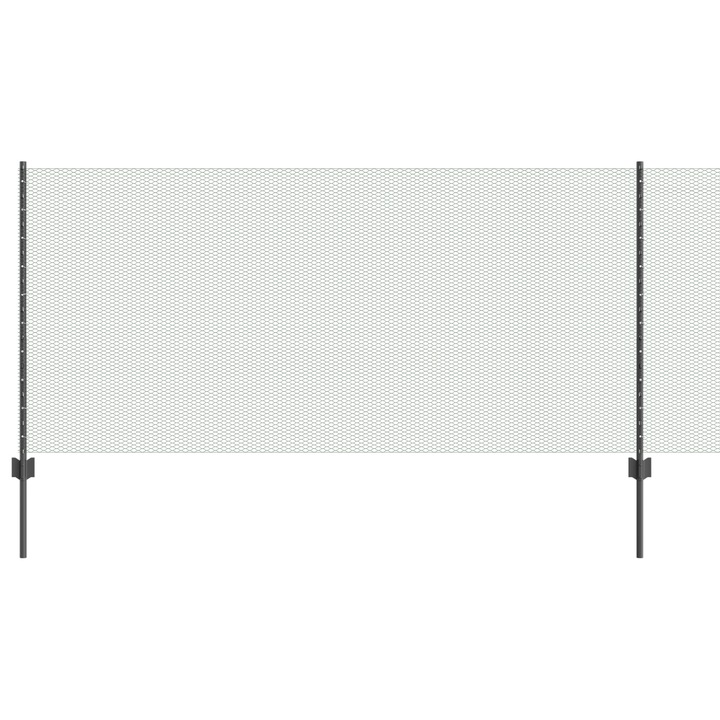 Set stalpi gard vidaXL, 10 pcs, U-Channel, Gri, 100 cm, Otel, 6.68 kg