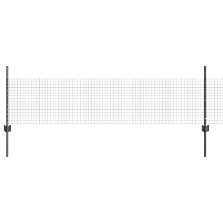 Ingradire din sarma sudata cu 22 U Posturi Gri vidaXL, 0,5x50 m, Otel, 13.56 kg