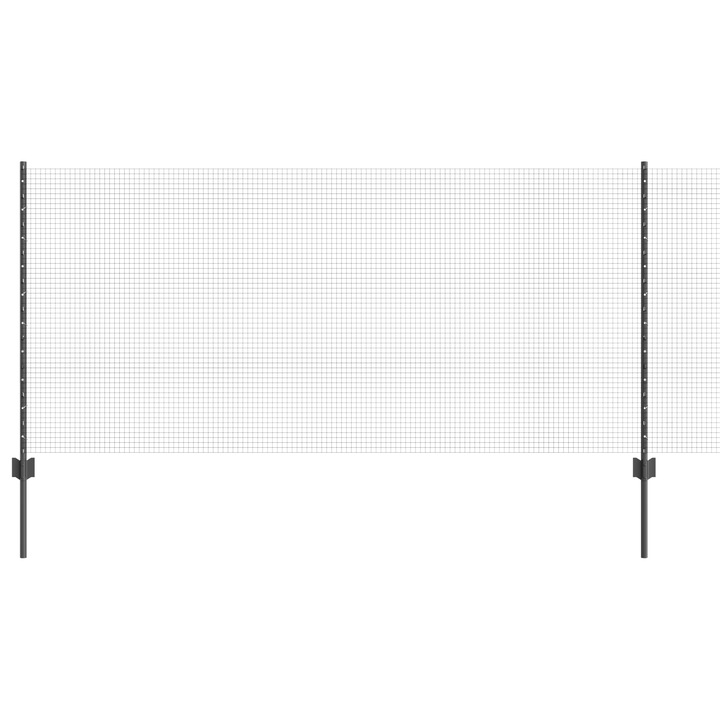 Set de Plasa pentru Pui vidaXL, Set de 2 Gri, Metal, 10 x 1 m, Durabil, 7.51 kg